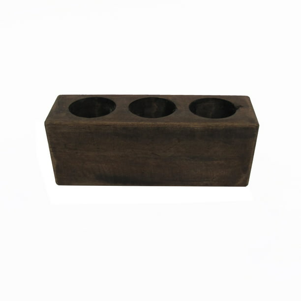 6 Hole Wooden Sugar Mold Wood Candle Holder Primitive Rustic Home Decor